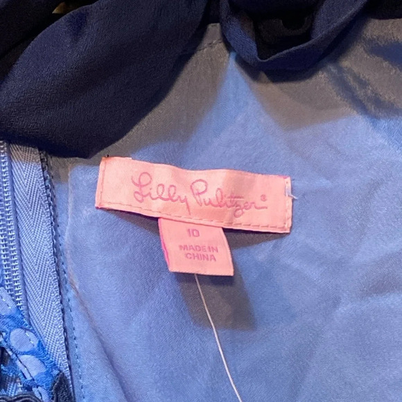 🆕 Lilly Pulitzer Aaliyha True Blue Romantic Corded Lace Overlay - Picture 4 of 12